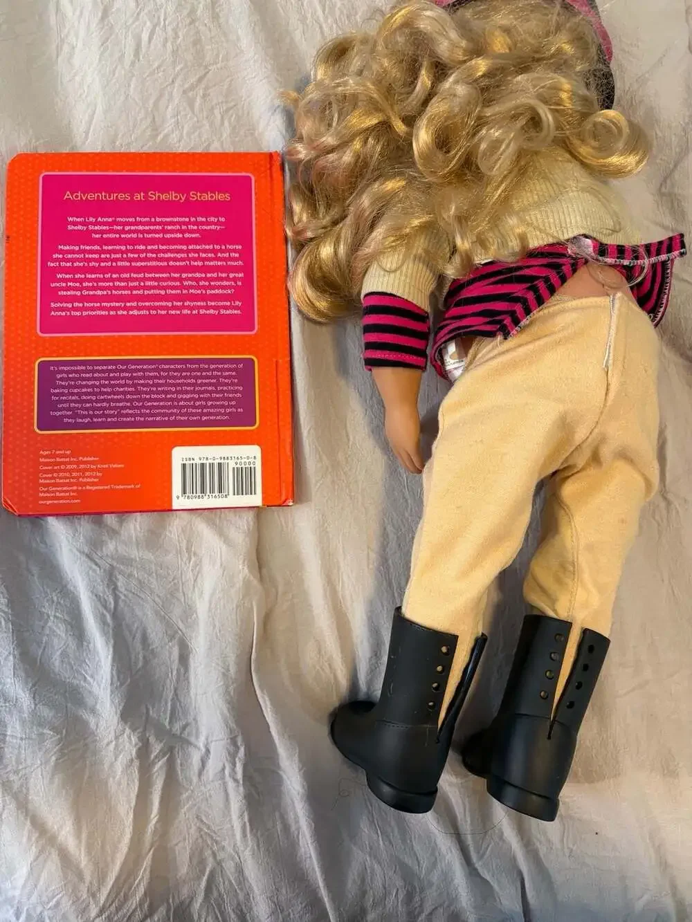 Our Generation Lily Anna 18 Inch Equestrian Doll and Book Set